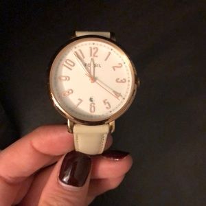 Leather fossil watch